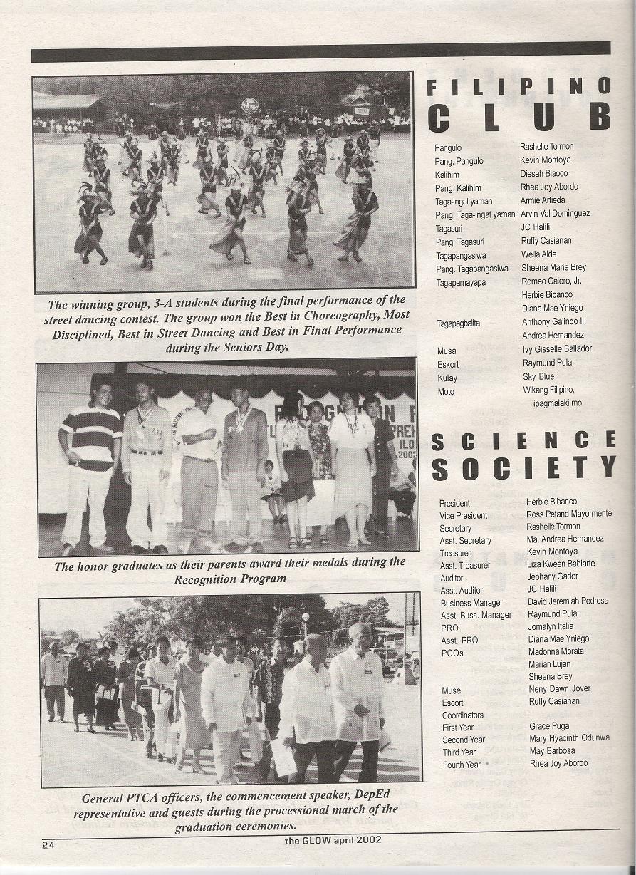 The Glow April 2002 Official Publication Of Cnchs Cabatuan National Comprehensive High School